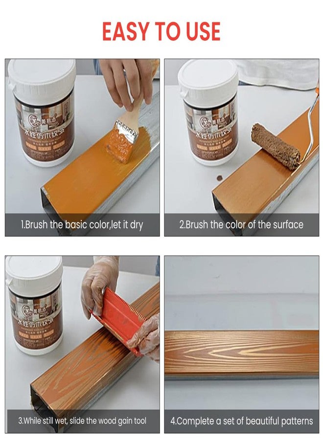 Serplex® 6Pcs Wood Graining Tool Set, Wood Grain Roller Painting Tool with Handle, Paint Roller Tool Kit Multi Sizes Rubber Graining Roller Tools for Wall, DIY Wooden Craft, Art Painting - Image 5